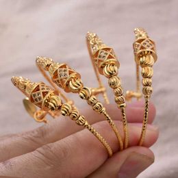 24k 4pcs Boys Girls Ethnic Gold Colour Dubai Bangles Ethnic Lucky Bangles Bracelets Girl Bride Dubai Bangles Child Jewellery Gifts Q0720