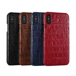 Crocodile Texture Leather Phone Cases For iPhone 13 12 11 Pro Max XR XS X 8 Plus Hard PC Cover