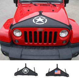 SHINEKA Hood 2007+ Canvas Car Head Engine Decoration Cover Accessories for Jeep Wrangler JK 2007-