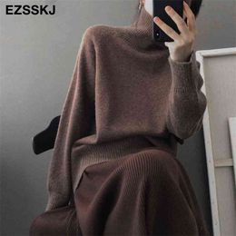 woman sweaters warm oversize female women's turtleneck Autumn Winter wool jumper pull long 210922