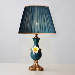 European vase table lamps bedroom bedside lamp home decor desk light simple modern living room blue ceramic table lighting