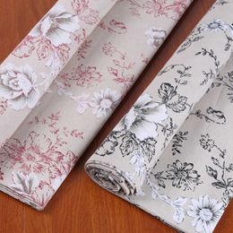 Peony printed cotton and linen fabric by Metre DIY sofa pillow window curtain fabric for household decoration 210702