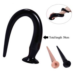 Nxy Sex Anal Toys 50cm Super Long Anal Tail Butt Plug Prostate Massager Snake Dildo Masturbator Products for Adults Sex Toys for Man Woman 1119