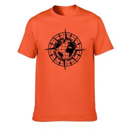 Trend Летние мужские футболки карта мира Compass Travel Globe земля забавная рубашка повседневная хлопчатобумажная короткая рукава тройники дикие высокие качественные вершины