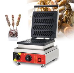 Commercial 110V/220V CE approved 4 pcs Lolly Waffle Food Processing Equipment Maker Machine Egg Stick Baker Christmas Tree Machines