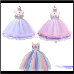 Baby Clothing Baby Maternity Drop Delivery 2021 Kids Girls Dresses Mesh 3 Halloween Lace Tutu Sleeveless Hollow Floral Appliqued Dress Perfor