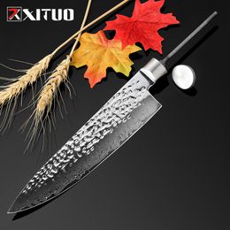 XITUO 8" Inch Damascus Knife Blanks DIY Japan VG10 Damascus Steel Chef Knife Forged Handmade Material tools Kitchen knife