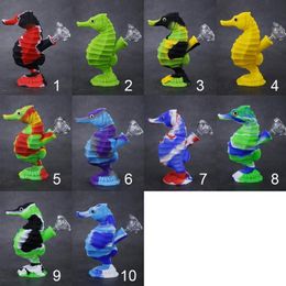 Hookahs 6inch small silicone bongs pet package water bubbler pipe line crack cool dab rigs collapsible bong