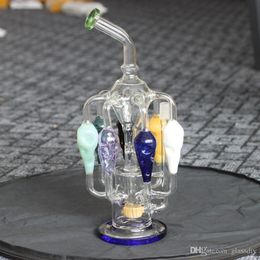 New Amazing glass bong water smoking pipe Hookahs The "Chandelier" Honeycomb Showerhead Recycler