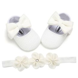 FOCUSNORM Soft Sole first walkers size 3 for Baby Girls - Anti-Slip Sneakers with Headband for Spring and Autumn - Ideal for 0-18 Months
