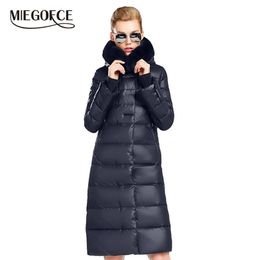 MIEGOFCE Women's Coat Jacket Medium Length Parka With a Rabbit Fur Winter Thick Collection 211013