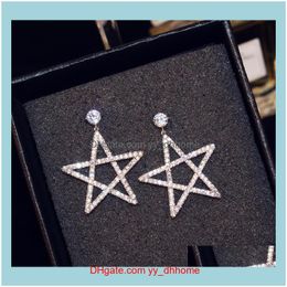 Dangle & Chandelier Jewelry Exquisite Luxury Zircon Star High Quality Fashion Sexy High-End Earrings Trend Wild Ladies Jewelry Holiday Gifts