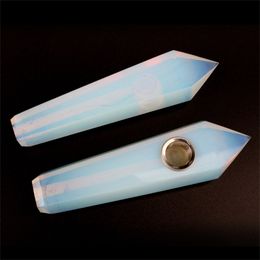 9-12cm Opal Crystal Hand Polished Smoking Pipes Home Decoration Healing Stone Christmas Gift