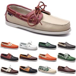 Leather Shoes Men Fabric Casual Loafers Sneakers Bottom Low Cut Classic Triple Beige Dress Shoe Mens Tr 28 s