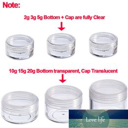 100pcs 10g Empty Plastic Cosmetic Makeup Jar Pots Transparent Sample Bottles Eyeshadow Cream Lip Balm Container Factory price expert design Quality