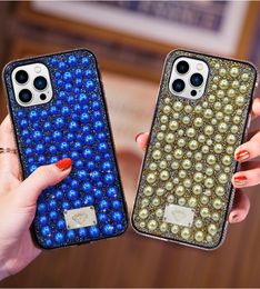 Bling Shiny Pearl Rhinestone Diamond Designer Phone Cases For iphone 13 12 Pro 11 X XS MAX XR 7 8 6s plus Retro classical high-quality Luxury Shockproof distinctive case