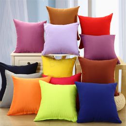 50*50cm Solid Colour Throw Pillow Case Bedroom Sofa Cushion Pillowcase Office Rest Lumbar Pillows Cover Home Bed Supplies BH5936 WLY