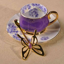 European Luxury Cup Ceramic Gold Rim and Saucer Set Fashion Bone China Mug Taza Cafe Espresso Tea Cups AC50BD
