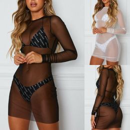 Womens Lace Sexy Summer Crochet Bathing Suit Bikini Swimwear Cover Up Beach Dress Hollow Out One Piece Tops Sarongs