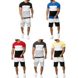 Новый 3XL размер мужской трексуит из двух частей рубашки и шорты горячего летнего мужчины с коротким рукавом шея футболка с короткими рукавами