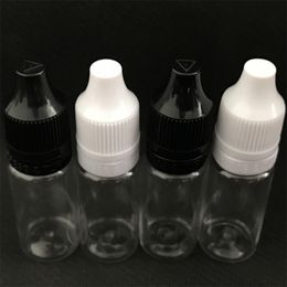 10ml Empty E Liquid Plastic Dropper Bottles with Child Proof Evident Lids And Long Thin Tip