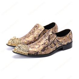 British Print Party Men Real Leather Shoes Plus Size Pointed Toe Business Dress Shoes Male Wedding Formal Shoes