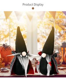 Halloween decoration faceless doll black witch cloak hat halloweenS table ornaments