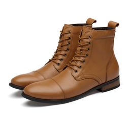 Erkekler Lüks Çizmeler Deri Artı Boyutu Knight Lace Up Ayak Bileği Brithsh Motosiklet Boot Mens Tasarımcı Ayakkabı için Zapatos de Hombre