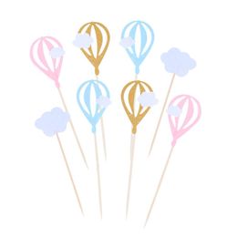 cupcake favors UK - Other Festive & Party Supplies 30PCS White Cloud Air Balloon Cake Cupcake Toppers Muffin Food Fruit Picks Baby Shower Birthday Favors
