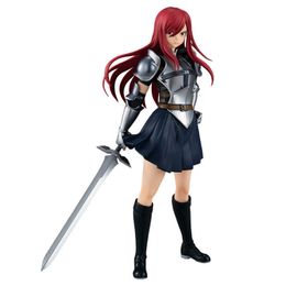 Fairy Tail Anime Figure Erza Scarlet Hand-Made Model Decoration Doll 17Cm Collectibles Pvc Model Cartoon Toys Anime Peripheral G0911