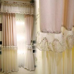 Custom Curtains European Window Water Soluble Embroidered Hollow Out Bedroom Cloth Blackout Curtain Tulle Drape M780 & Drapes