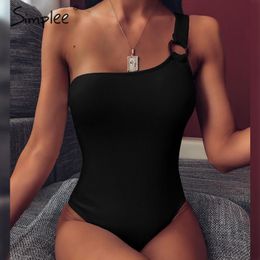 Vintage shoulder swimsuit Sexy one piece push up women swimwear High cut bodycon summer bikini monokini Bathers 210414