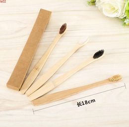 by dhl 500pcs Eco-Friendly Natural Bamboo Charcoal Toothbrush Soft Low Carbon Wooden Handle Portable Teeth Brush new SN249goods