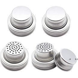 Mason Jar Shaker Lids Stainless Steel cover Regular Mouth Mason Canning Jars Rust Proof Cocktail Shaker Dry Rub Cocktail 70mm RRB11279