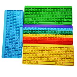 Silicone Keyboard Push Bubble Fidget Toys Rainbow Children's Silicones Keyboards Puzzle Decompression Toy