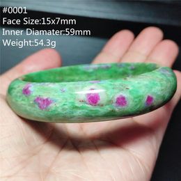 Genuine Natural Ruby Zoisite Red Green Fashion Jewelry Woman Bangle Inner Diamater 61mm 59mm 53mm Gemstone Stone Bracelet AAAAA