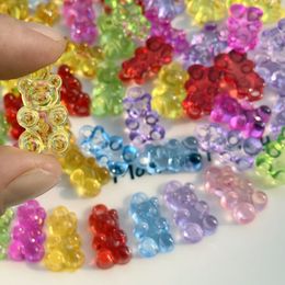 Colourful Gummy Transparent Bear Pendant Charms for Necklace Bracelet Diy Earrings Jewellery Bears Animal Pendant Gift