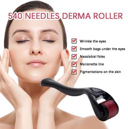 Home Use Effective Private Label Cosmetic Microdermabrasion Instrument 540 Titanium Micro Needles Derma Roller For Face anti stretch mark