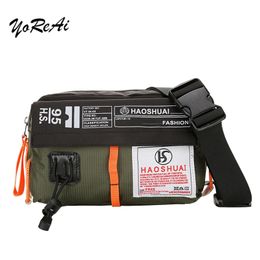 Waterproof Nylon Men Waist Bag Fashion Male Fanny Pack Square Belt s Casual Travel Crossbody Chest s Bum Gift 210911