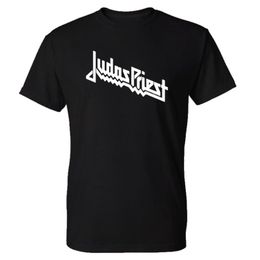 Camisetas para hombres Hombres de alta calidad para hombres Camiseta Judas Priest Cotton Print O-cuello Streetwear Harajuku Fashion Tops Ropa de gran tamaño