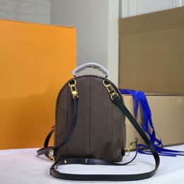 Mini Backpacks Back Pack School Bag Shoulder Bags Old Flower Canvas Calfskin Trim Carved Zipper Presbyopia Fabric Letter Pattern