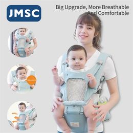 JMSC Breathable Ergonomic Baby Infant Kid Hip Seat Sling Wrap Holder Backpacks Travel Outdoor Kangaroo Front Face Spring 211025