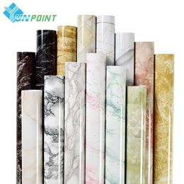 Modern Marble Sticker Bathroom Waterproof Wall Sticker Kitchen Bar Counter Decorative Film Furniture Self-adhesive PVC Wallpaper 210705