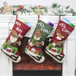 45 Designs decoration Christmas Stockings Gift Bag Kids Large Size Candy Bags Santa Xmas Tree Hanging Ornament Socks Party Home Christmas D