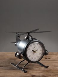 restoring wrought iron UK - Other Clocks & Accessories Small Objects Nostalgic Restoring Ancient Ways, Wrought Iron Aircraft Clock Creative Personality, The Sitting Roo