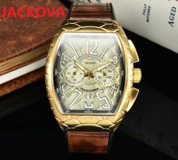 Top Mens Designer Iced Out Watches Luxury Men France Quartz Automatic DAYDATE President Movement Leather Strap Stop Waterproof Reloj Relogio Clock Wristwatches