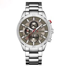 CURREN Casual Brand Mens Watches Fashion Analogue Military Sports Full Steel Waterproof Wrist Watch Male Clock Reloj Hombre