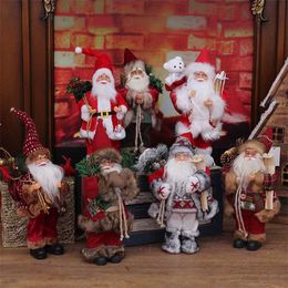 Year 2022 Christmas Decorations for Home 30cm Height Santa Claus doll Children's gifts Window Ornaments Navidad Holiday gift 211104