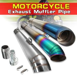 scooter exhaust pipes UK - Exhaust Pipe Universal 38-51mm Motorcycle Scooter GP Blue Muffler Street Bike Sliencer 440mm Stainless Steel Modified