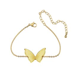 10PCS Dainty Beautiful Butterfly Bracelet Women Girls Children Gold Silver-Color Stainless Steel Charms Bracelets & Bangles